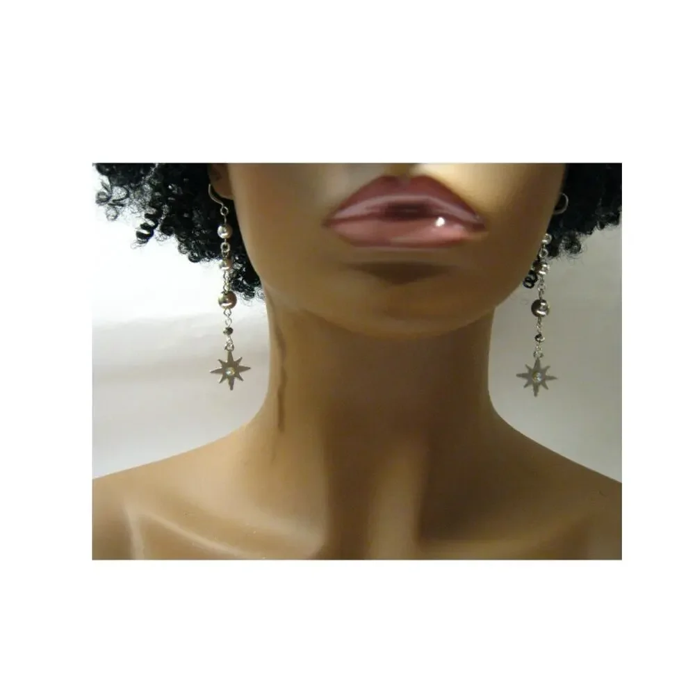 Set of Handcrafted Earrings Crystal drops Red Gold Hoops Krobo Beaded Drops